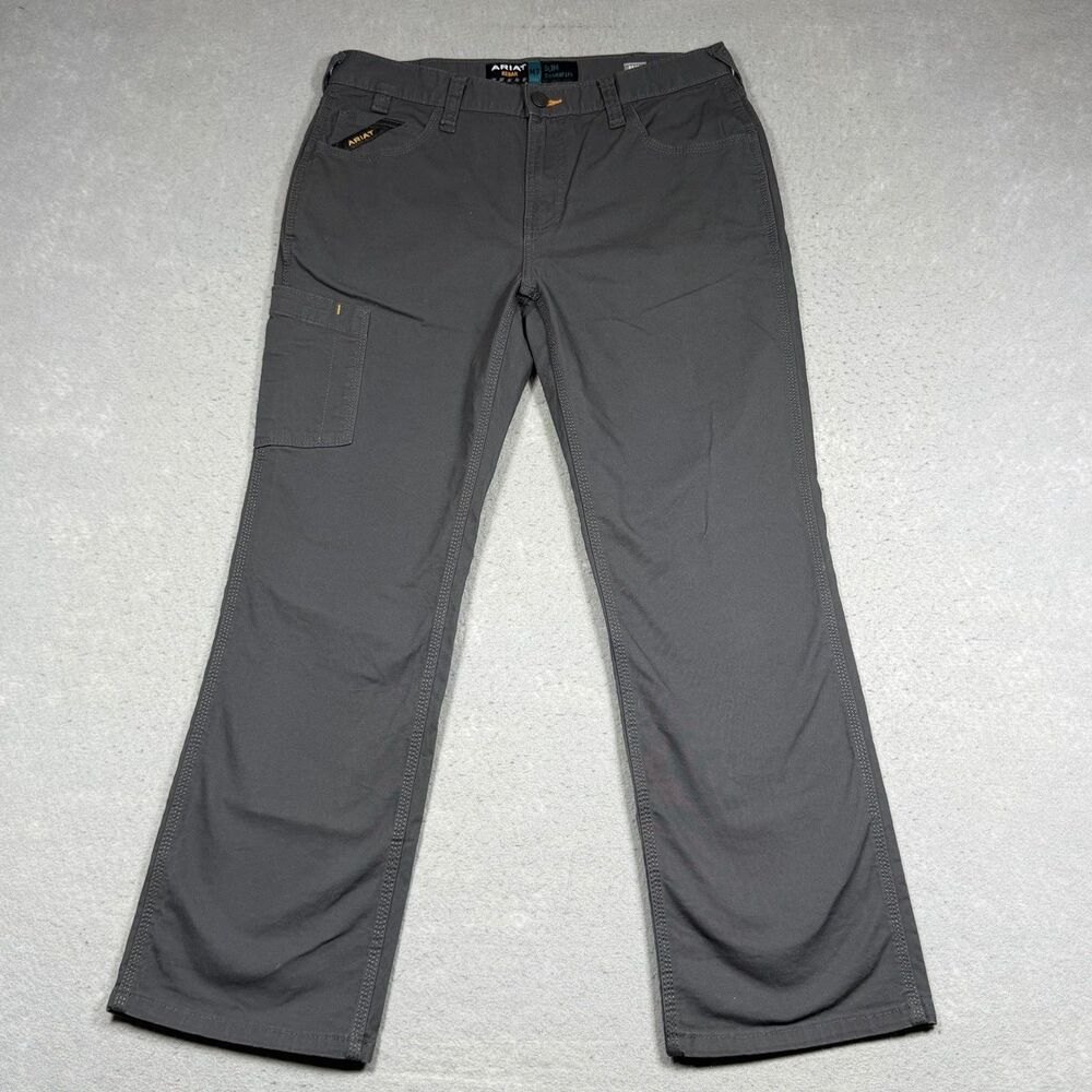 Ariat M7 Rebar Pants Men’s 32x30 Slim Gray Straight Leg Denim Workwear Cargo